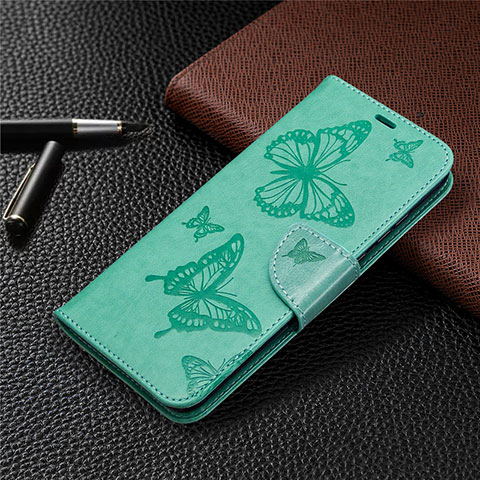 Custodia Portafoglio In Pelle Cover con Supporto L04 per Huawei Honor 9A Verde