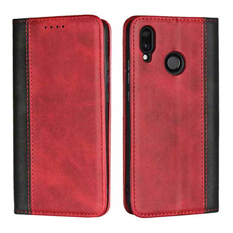 Custodia Portafoglio In Pelle Cover con Supporto L04 per Huawei Nova 3e Rosso