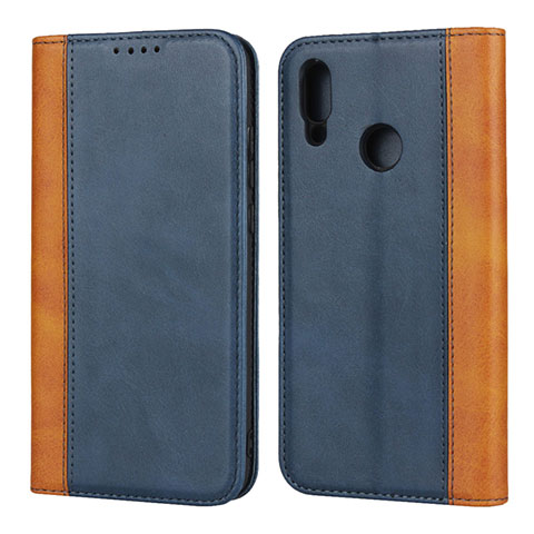 Custodia Portafoglio In Pelle Cover con Supporto L04 per Huawei P Smart (2019) Blu