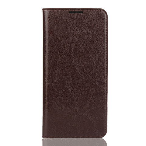 Custodia Portafoglio In Pelle Cover con Supporto L04 per Huawei Y7 Pro (2019) Marrone