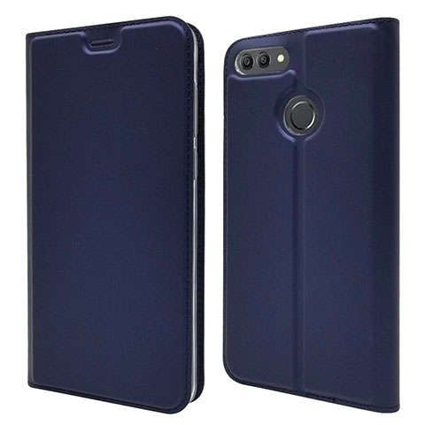 Custodia Portafoglio In Pelle Cover con Supporto L04 per Huawei Y9 (2018) Blu