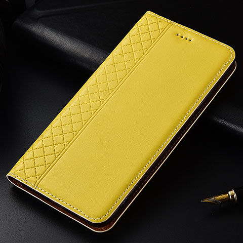 Custodia Portafoglio In Pelle Cover con Supporto L04 per Nokia 4.2 Giallo