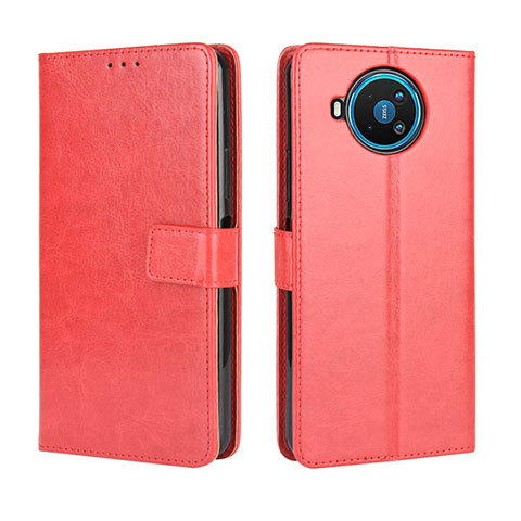 Custodia Portafoglio In Pelle Cover con Supporto L04 per Nokia 8.3 5G Rosso