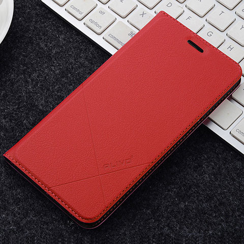 Custodia Portafoglio In Pelle Cover con Supporto L04 per OnePlus 5T A5010 Rosso