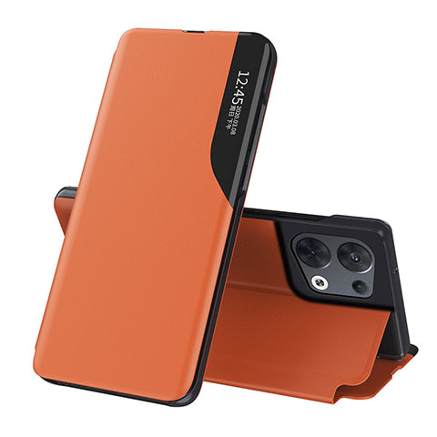 Custodia Portafoglio In Pelle Cover con Supporto L04 per Oppo Reno8 Pro 5G Arancione