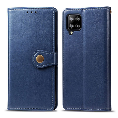 Custodia Portafoglio In Pelle Cover con Supporto L04 per Samsung Galaxy A42 5G Blu