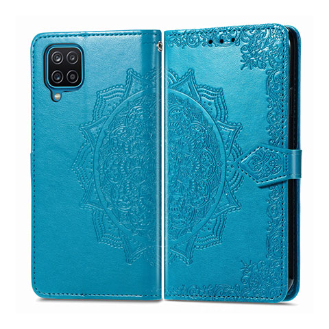 Custodia Portafoglio In Pelle Cover con Supporto L04 per Samsung Galaxy M12 Cielo Blu