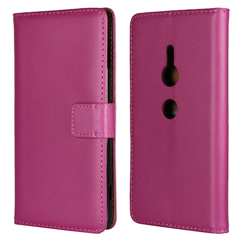 Custodia Portafoglio In Pelle Cover con Supporto L04 per Sony Xperia XZ2 Rosa Caldo