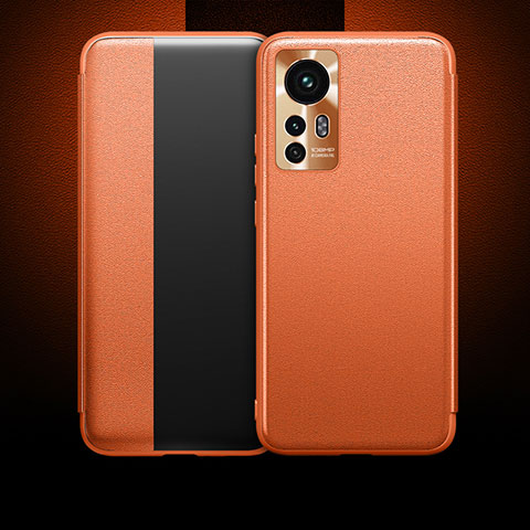 Custodia Portafoglio In Pelle Cover con Supporto L04 per Xiaomi Mi 12S 5G Arancione