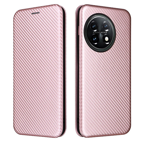 Custodia Portafoglio In Pelle Cover con Supporto L04Z per OnePlus 11 5G Oro Rosa