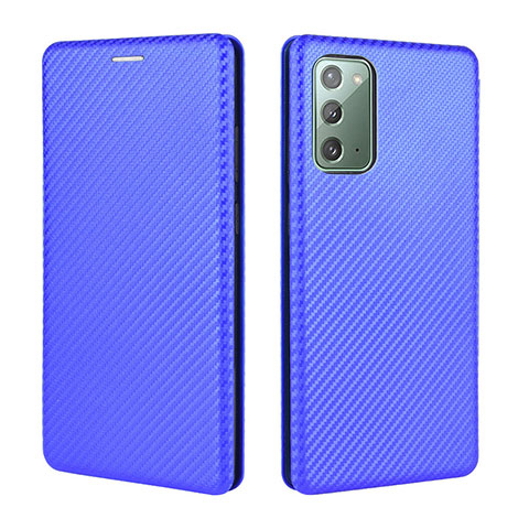 Custodia Portafoglio In Pelle Cover con Supporto L04Z per Samsung Galaxy Note 20 5G Blu