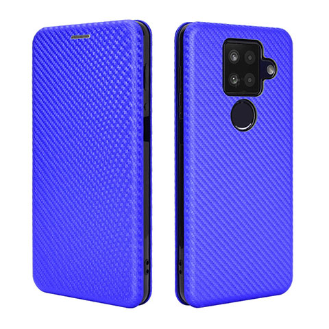 Custodia Portafoglio In Pelle Cover con Supporto L04Z per Sharp Aquos Sense4 Plus Blu