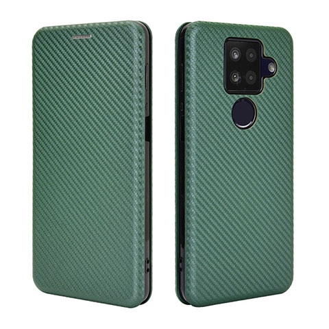 Custodia Portafoglio In Pelle Cover con Supporto L04Z per Sharp Aquos Sense4 Plus Verde