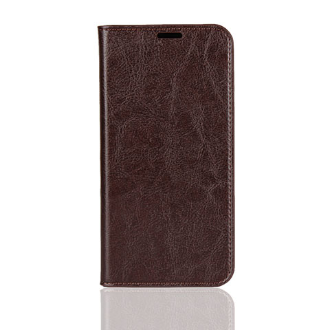 Custodia Portafoglio In Pelle Cover con Supporto L05 per Huawei P Smart (2019) Marrone