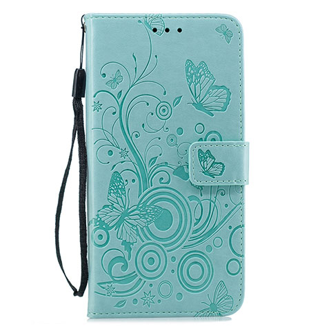 Custodia Portafoglio In Pelle Cover con Supporto L05 per Huawei P30 Ciano