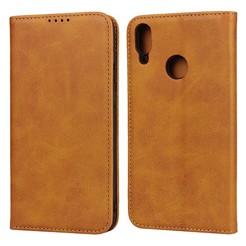 Custodia Portafoglio In Pelle Cover con Supporto L05 per Huawei Y7 Pro (2019) Arancione