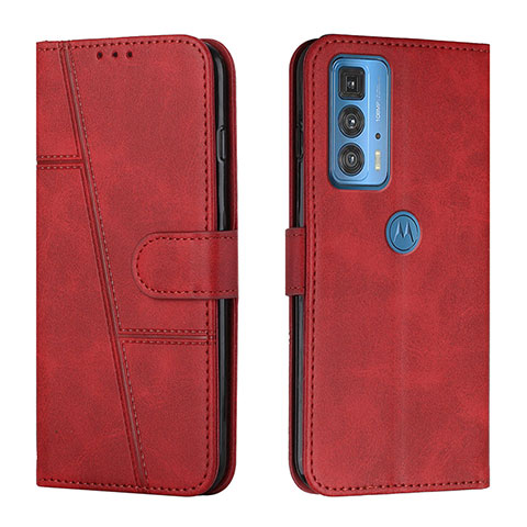 Custodia Portafoglio In Pelle Cover con Supporto L05 per Motorola Moto Edge 20 Pro 5G Rosso