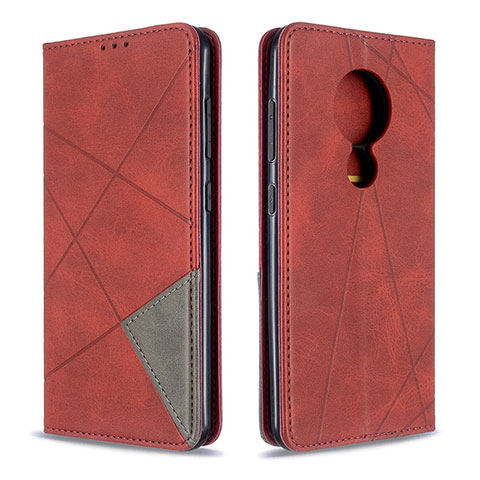 Custodia Portafoglio In Pelle Cover con Supporto L05 per Nokia 7.2 Rosso