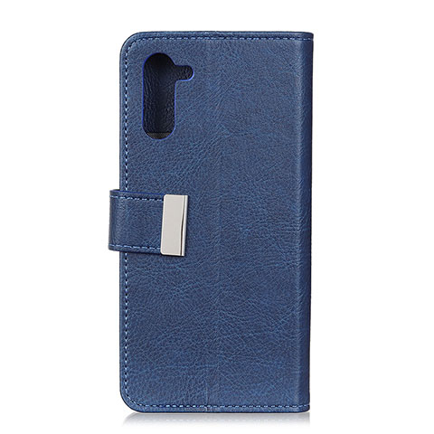 Custodia Portafoglio In Pelle Cover con Supporto L05 per OnePlus Nord Blu