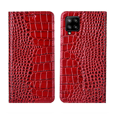 Custodia Portafoglio In Pelle Cover con Supporto L05 per Samsung Galaxy A42 5G Rosso