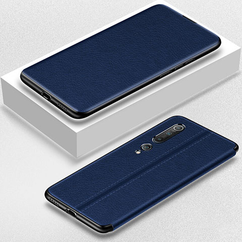 Custodia Portafoglio In Pelle Cover con Supporto L05 per Xiaomi Mi 10 Blu
