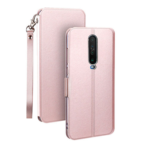 Custodia Portafoglio In Pelle Cover con Supporto L05 per Xiaomi Redmi K30 5G Oro Rosa