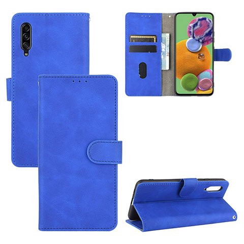 Custodia Portafoglio In Pelle Cover con Supporto L05Z per Samsung Galaxy A90 5G Blu