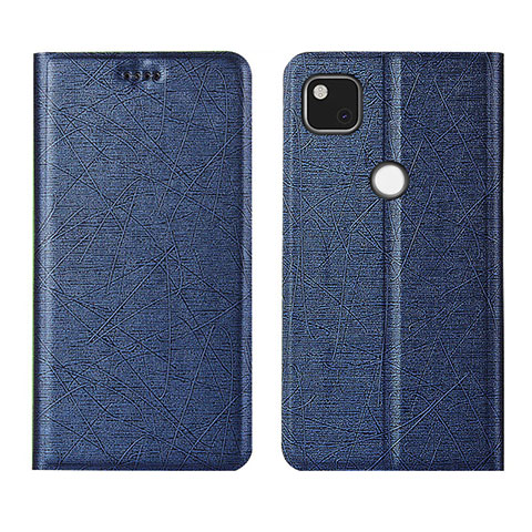 Custodia Portafoglio In Pelle Cover con Supporto L06 per Google Pixel 4a Blu