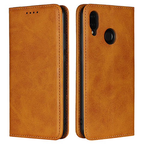 Custodia Portafoglio In Pelle Cover con Supporto L06 per Huawei P20 Lite Arancione