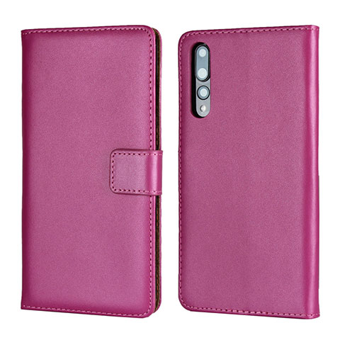Custodia Portafoglio In Pelle Cover con Supporto L06 per Huawei P20 Pro Rosa Caldo