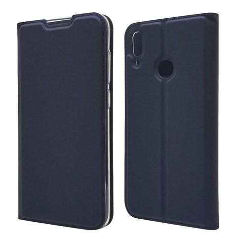 Custodia Portafoglio In Pelle Cover con Supporto L06 per Huawei Y7 (2019) Blu