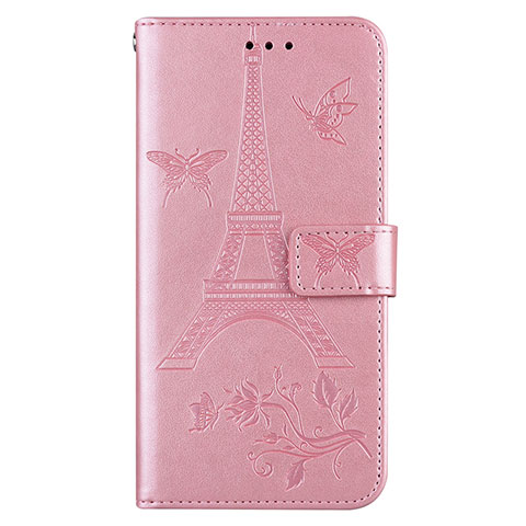 Custodia Portafoglio In Pelle Cover con Supporto L06 per Sony Xperia 8 Lite Oro Rosa