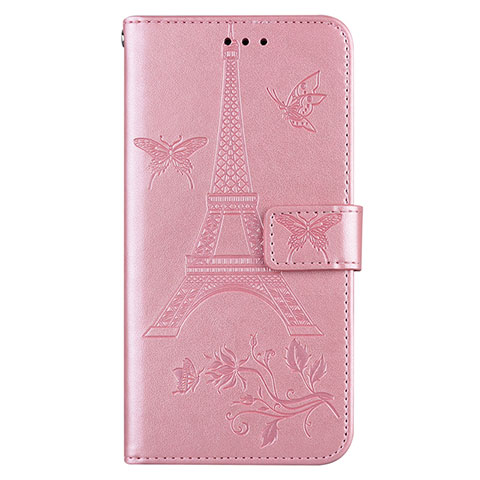 Custodia Portafoglio In Pelle Cover con Supporto L06 per Sony Xperia 8 Oro Rosa