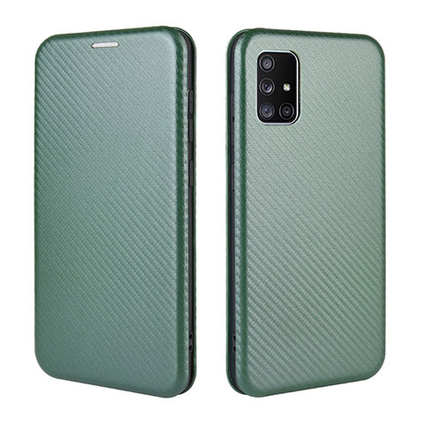 Custodia Portafoglio In Pelle Cover con Supporto L06Z per Samsung Galaxy A51 4G Verde