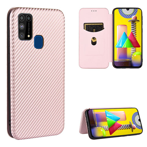 Custodia Portafoglio In Pelle Cover con Supporto L06Z per Samsung Galaxy M21s Oro Rosa