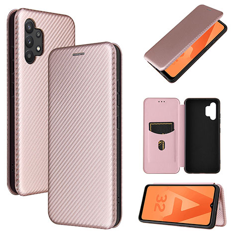 Custodia Portafoglio In Pelle Cover con Supporto L06Z per Samsung Galaxy M32 5G Oro Rosa