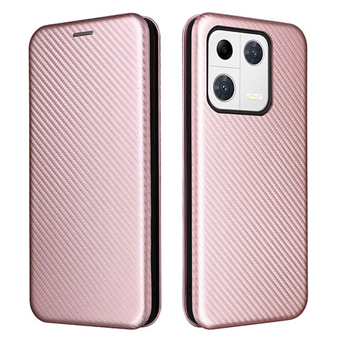 Custodia Portafoglio In Pelle Cover con Supporto L06Z per Xiaomi Mi 13 Pro 5G Oro Rosa