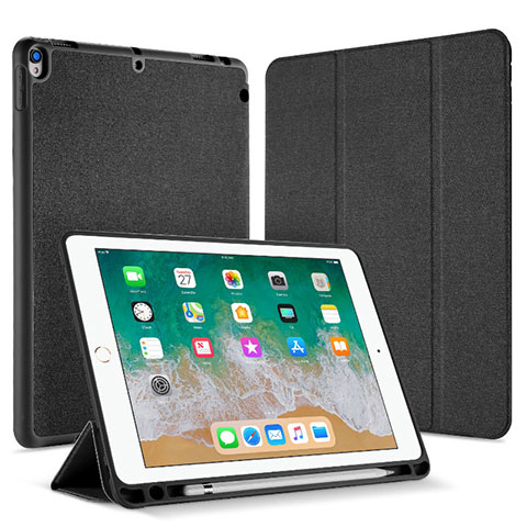 Custodia Portafoglio In Pelle Cover con Supporto L07 per Apple iPad Pro 10.5 Nero