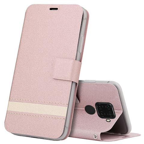 Custodia Portafoglio In Pelle Cover con Supporto L07 per Huawei Mate 30 Lite Oro Rosa