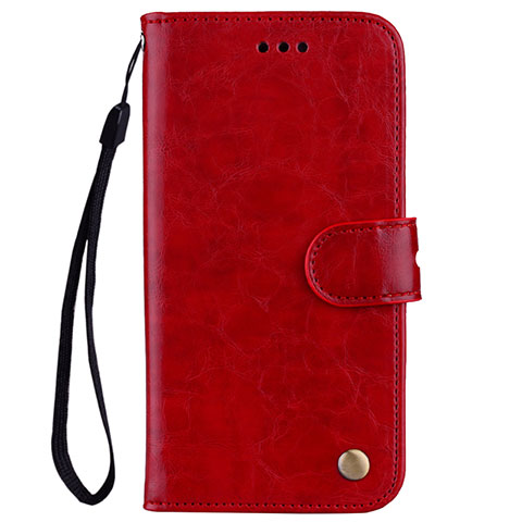 Custodia Portafoglio In Pelle Cover con Supporto L07 per Huawei Nova 3e Rosso