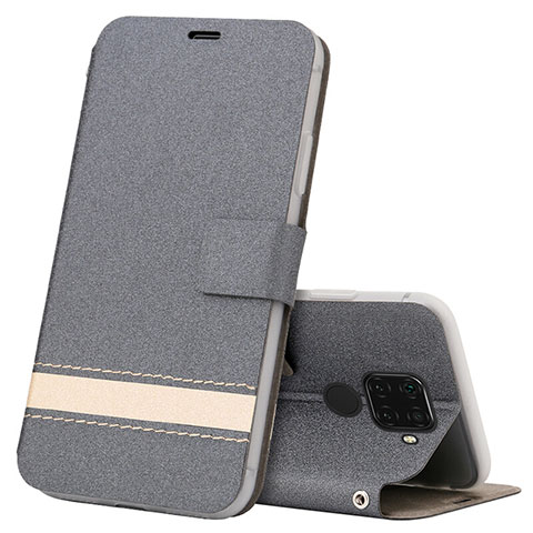 Custodia Portafoglio In Pelle Cover con Supporto L07 per Huawei Nova 5i Pro Grigio