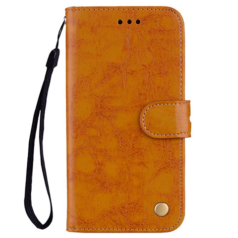 Custodia Portafoglio In Pelle Cover con Supporto L07 per Huawei P20 Lite Arancione