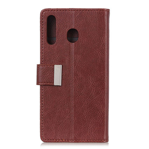 Custodia Portafoglio In Pelle Cover con Supporto L07 per Huawei Y6p Marrone