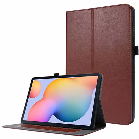 Custodia Portafoglio In Pelle Cover con Supporto L07 per Samsung Galaxy Tab S7 4G 11 SM-T875 Marrone