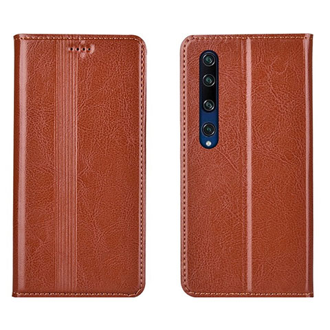 Custodia Portafoglio In Pelle Cover con Supporto L07 per Xiaomi Mi 10 Arancione