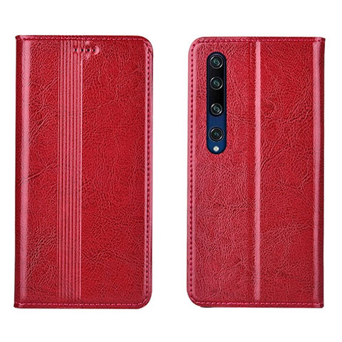 Custodia Portafoglio In Pelle Cover con Supporto L07 per Xiaomi Mi 10 Rosso