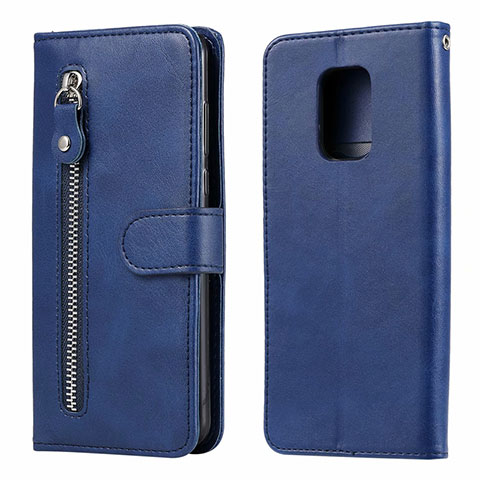 Custodia Portafoglio In Pelle Cover con Supporto L07 per Xiaomi Redmi Note 9 Pro Blu
