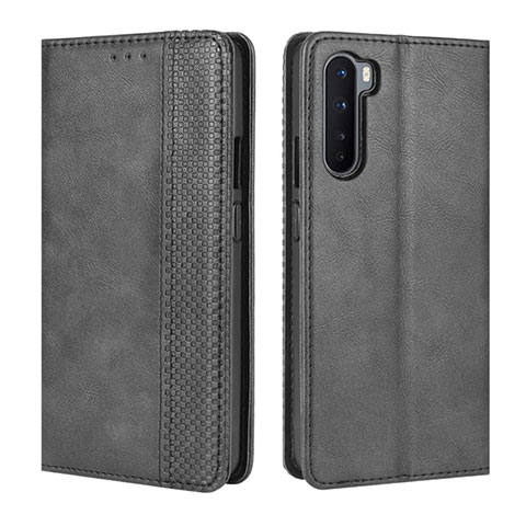 Custodia Portafoglio In Pelle Cover con Supporto L08 per OnePlus Nord Nero