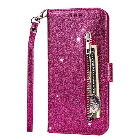 Custodia Portafoglio In Pelle Cover con Supporto L08 per Samsung Galaxy S20 Ultra Rosa Caldo