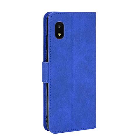 Custodia Portafoglio In Pelle Cover con Supporto L08Z per Samsung Galaxy A21 SC-42A Blu